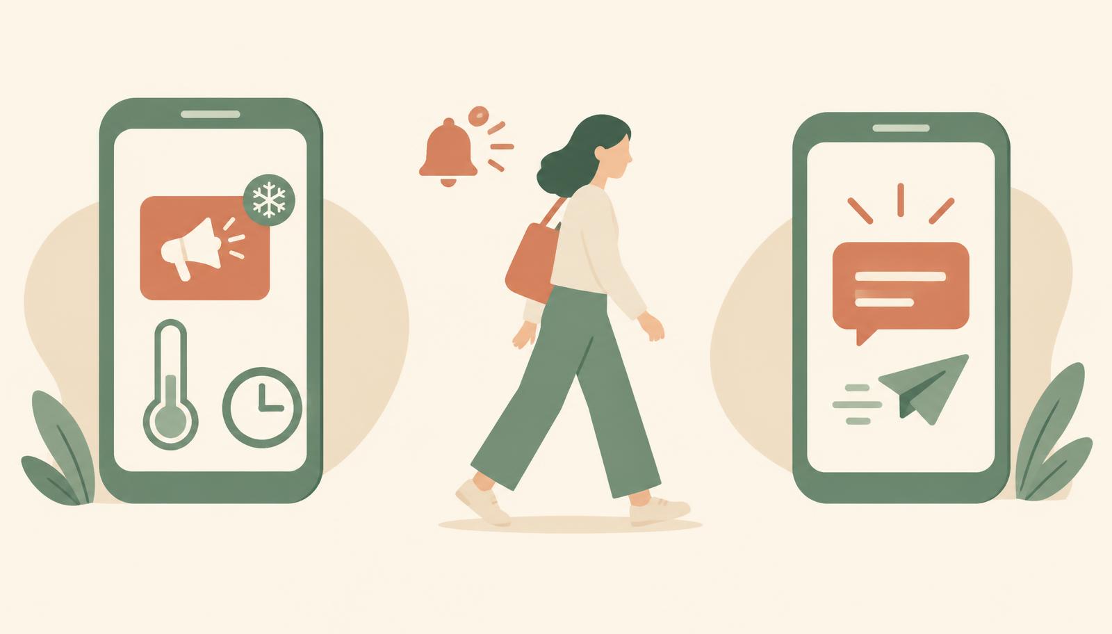 Illustration of a new enquiry notification, a clock racing forward, and a lead card cooling from green to grey as time passes